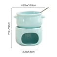 thumbnail image 3 of QuanTara Ceramic Chocolate Fondue Pot Set, 4.25in Heatproof Melting Bowl with 6 Forks for Chocolate, Cheese, Dessert Sauces, Home Kitchen & Party Dessert Maker, 3 of 6