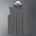 thumbnail image 6 of LODIENY Men’s Sleeveless Tank Tops Dry Fit Workout Muscle Shirts Moisture Wicking Crew Neck Solid Color Tees for Running Athletic Gym Sports Training Gray XL, 6 of 8