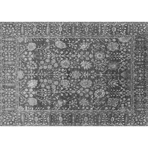 Ahgly Company Indoor Rectangle Oriental Gray Industrial Area Rugs, 2' x 4'