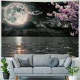thumbnail image 4 of Shiartex  Moon Ocean Tapestry, Cool Asian Anime Tapestry Wall Hanging, Japanese Art Cherry Blossom Decorations Nature Tapestry for Bedroom Living Room College Dorm Decor Painting, 4 of 6