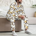 thumbnail image 7 of Naloa Penguin With Flowers Men’s Pajamas Set - Long Sleeve Button Down Sleep Shirt and Pajama Bottoms Sleepwear Set-XX-Large, 7 of 7