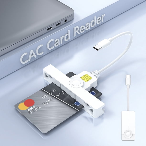 Lector de tarjetas CAC USB2.0/Tipo-C Lector CAC Compatible con Windows/Mac OS/Android Hugtrwg Para estrenar