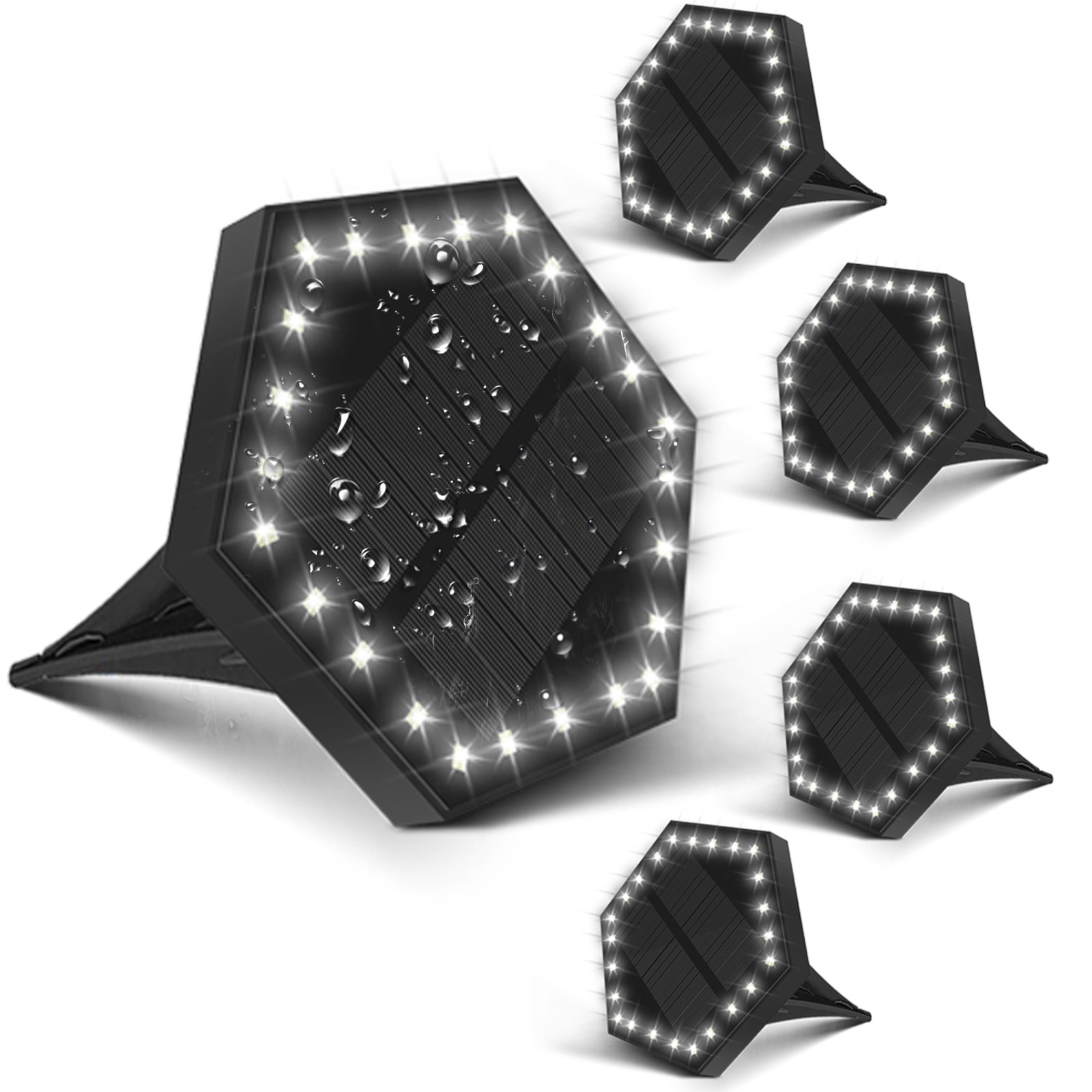 5 Pack Solar Garden Lights LED Solar Ground Lights Waterproof 5000K