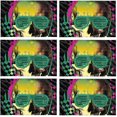 thumbnail image 4 of EREHome Hipster Crâne Set de Support de Plaque de Set de 6, Tapis de Table Protecteur 12x18 Pouces, 4 of 5