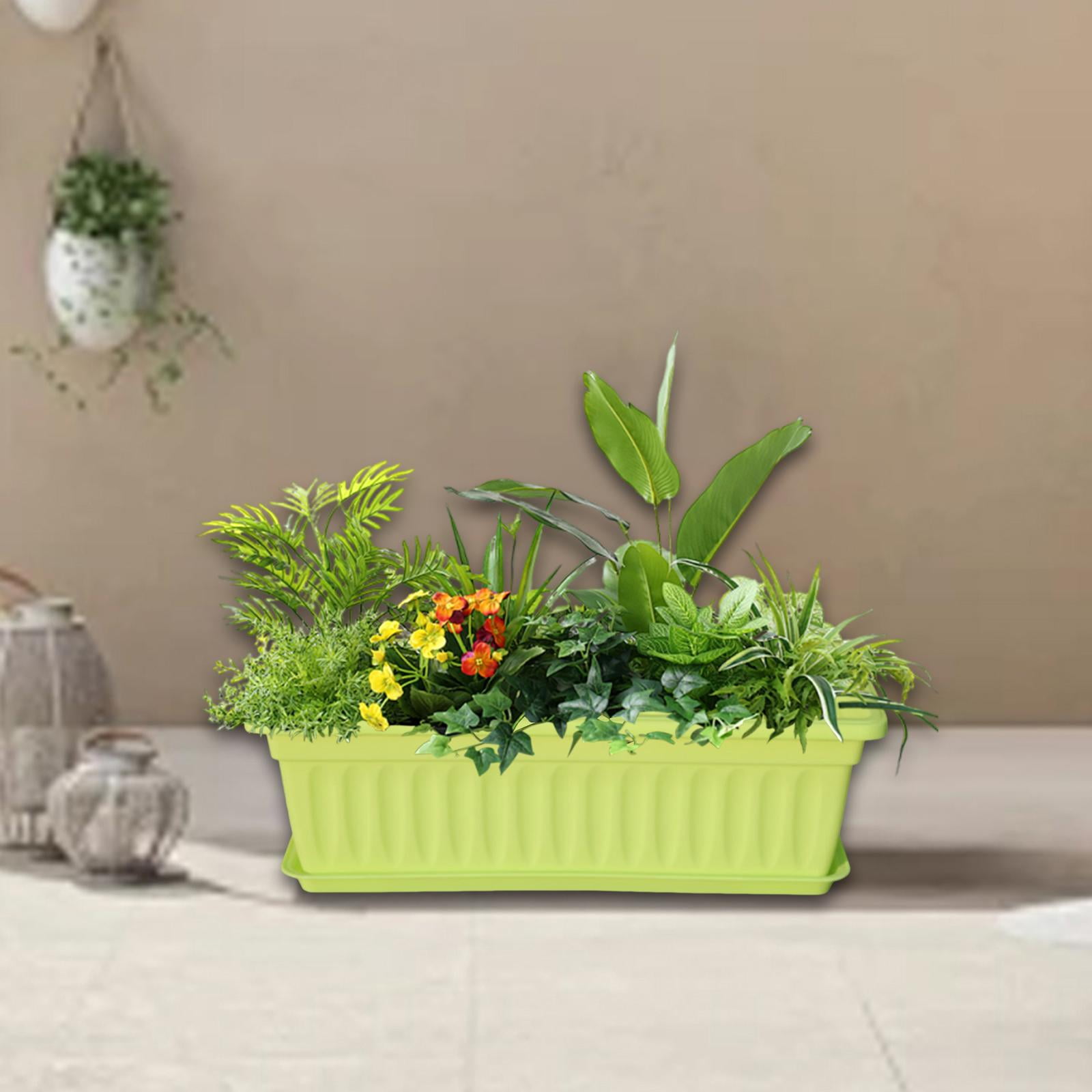 MAGIDEAL Flower Pot Window Box Planter Outdoor Indoor Plant Container Vegetable Gardening Green