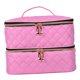 thumbnail image 2 of Bolsa de almacenamiento de esmalte de uñas de doble capa, bolsa de transporte de viaje, estuche organizador de esmalte de uñas con bolsillos múltiples Rosa, 2 of 8