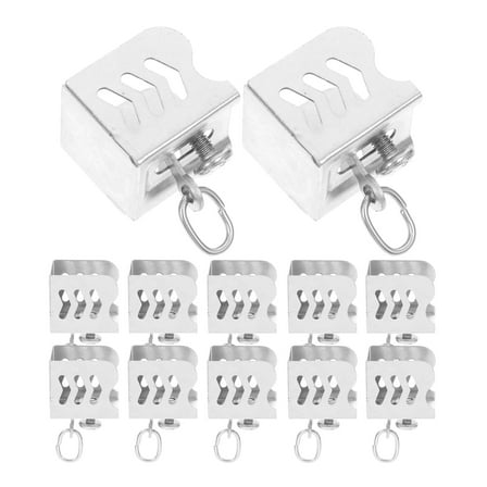 Curtain Track End Caps for Home Silver Stainless Steel Material 12 Pieces Fits Wall or