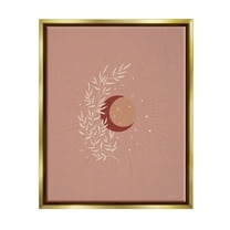 Stupell Industries Boho Herb Botanicals Astral Starry Sun & Moon Graphic Art Metallic Gold Floating Framed Canvas Print Wall Art, Design by Rachel Nieman