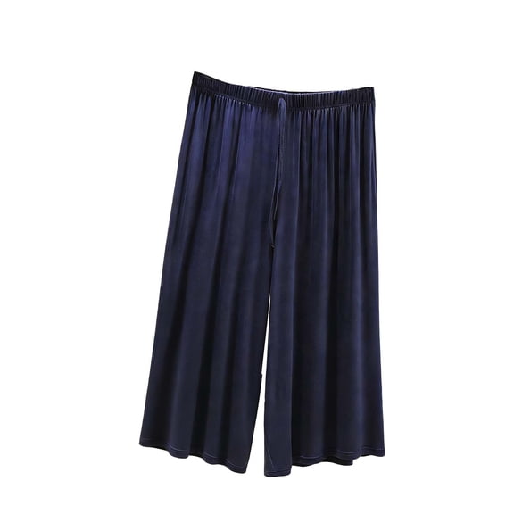 Tnhcen Women's Elastic Waist Drawstring 7/8 Length Pajama Pants Casual Modal Cotton Polyester Blend Plus Size Sleepwear Home Wear Comfort Lounge Pants M - 5XL