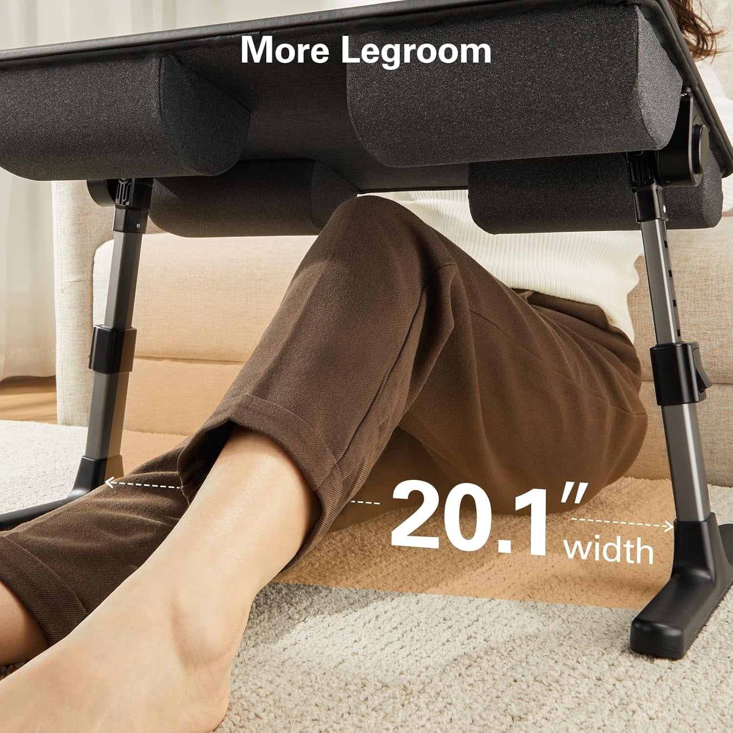 Laptop Bed Desk, Laptop Tray Computer Lap Desk for Bed Couch Sofa Floor, Bed Tray for Working, Eating, Foldable Lap Stand Table with Height Adjustment & 35° Adjustable Tilt Angle, HNLD19