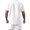 thumbnail image 3 of LWavelet Men's Casual Button Down Shirt and Drawstring Shorts Set Classic Summer Outfit White 2XL, 3 of 3