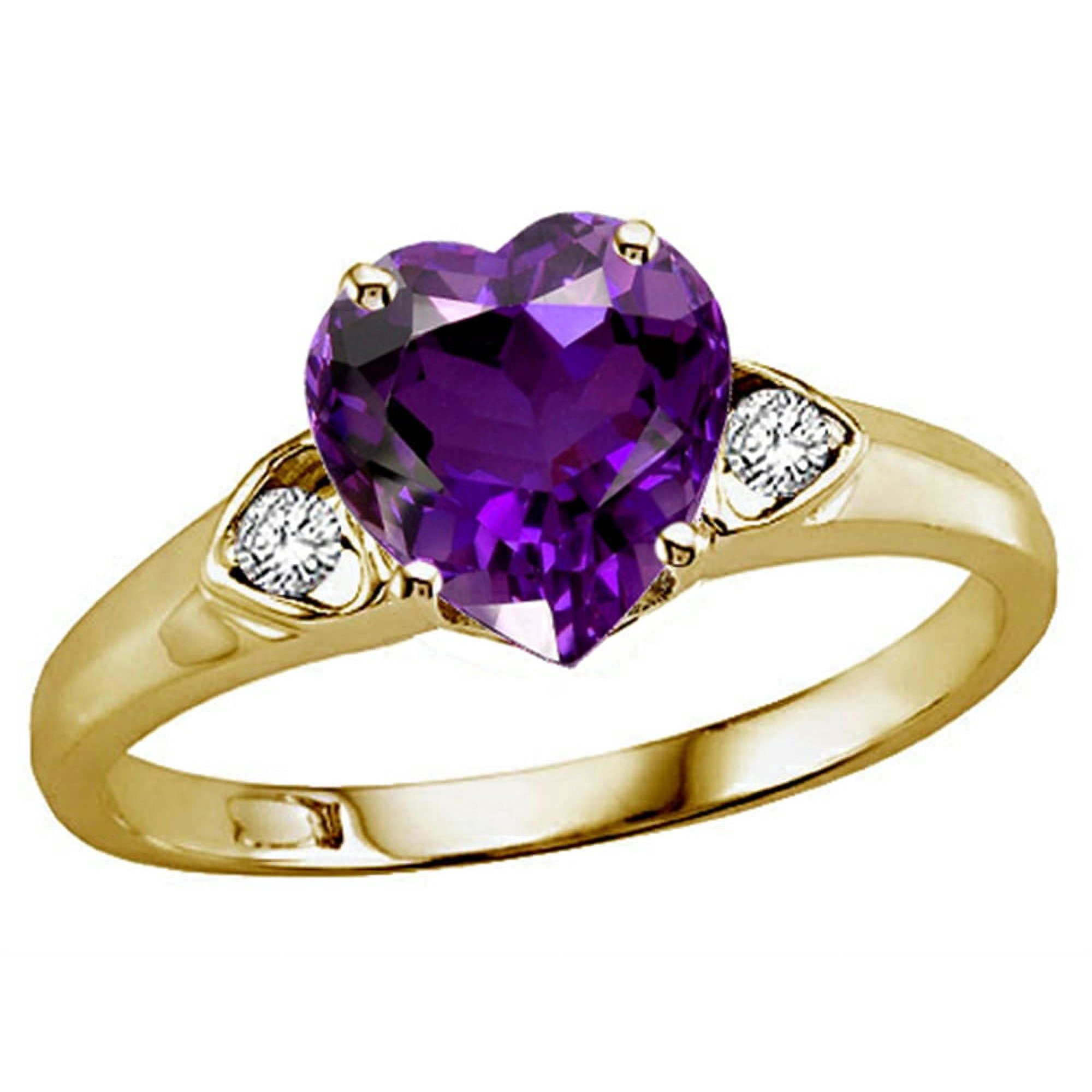 Tommaso Design? Heart Shape Genuine Amethyst Ring