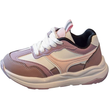 

Boys Girls Lace Up Leather Sneaker Lightweight Casual Shoes Non-Slip Soft Shoes for Toddler/Little Kid/Big Kid