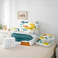 thumbnail image 6 of Homewish Cartoon Safari Dinsaur 7 Pieces Bedding Comforter Set,Ancient Animal Full Bedding Set,White Yellow Fitted Sheet Flat Sheet For Boy Kids,Microfiber Bedroom Decor Reversible, 6 of 8