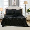 thumbnail image 5 of Satin Comforter Set Silk Like Silky Bedding Set 9 Pcs Pinch Pleat Design Satin King Bed in A Bag Pintuck Luxury Bedding Comforter with Sheet Set, 5 of 11