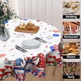 thumbnail image 3 of 4th of July Patriotic Round Tablecloth 60 Inch American Flag Red Truck Floral Gnome Table Cloth Independence Day Memorial Day Polyester Table Cover for Kitchen Dining Room Indoor Outdoor Home Decor, 3 of 6