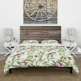 thumbnail image 3 of Designart 'Handdrawn painting of Meadow with Butterflies, Birds and Herbs' Floral Duvet Cover Set, 3 of 4