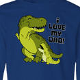 thumbnail image 4 of Inktastic I Love my Dad with Baby and Daddy Tyranasaurus Rex Long Sleeve Youth T-Shirt, 4 of 5