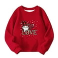 thumbnail image 3 of ATOGUTA Valentine's Day Sweatshirt Girl Boys Kids Long Sleeve Tees Love Heart Kids Tops Outfit Size 1T-13, Red, 3 of 5