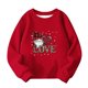 thumbnail image 4 of Blusas y camisas de manga larga con cuello redondo Estampado para niños Estampado de manga larga Casual Suelto Forro polar para mayor calidez Sudadera con capucha de manga larga con cuello redondo par, 4 of 5