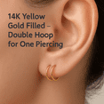 thumbnail image 2 of Double Hoop Earrings for Single Piercing Spiral Twist 10mm 22 Gauge Sterling Silver or Gold Filled, 2 of 11