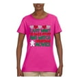 thumbnail image 2 of I Just want to Make Stuff and Watch Christmas Movies Ugly Christmas Sweater Womens Graphic T-Shirt, Fuschia, X-Large, 2 of 3