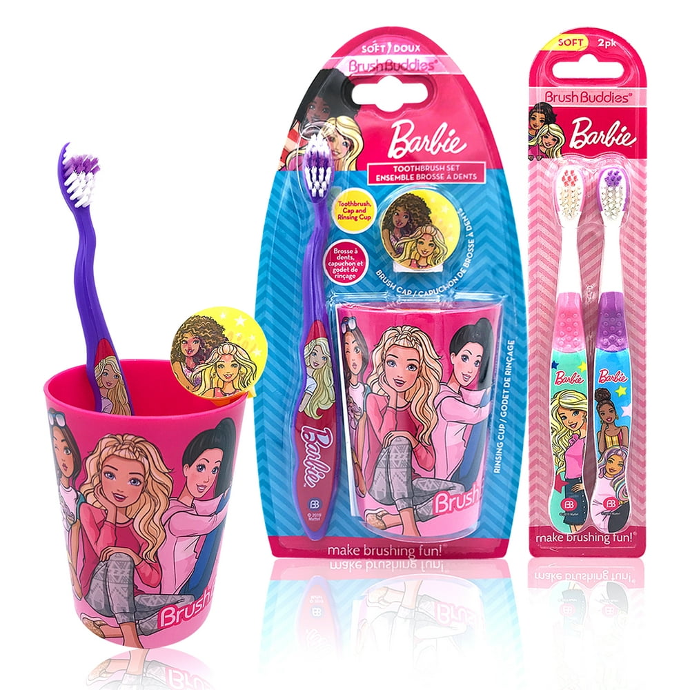 Barbie Happy Brushing Time Soft Bristle Toothbrush Gift Set - Manual