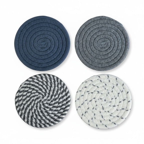 Chengjian Heat-Resistant Blue Cotton Trivets 4 Count