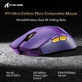 thumbnail image 2 of ATTACK SHARK R11 ULTRA Carbon Fiber Wireless 8K PAW3950MAX Gaming Mouse 49g SUPERLIGHT, Nordic 52840 MCU, 20000 FPS Static Scan Rate, Nano-Metal Ice Coating, Omron Optical Micro Switches, 2 of 10