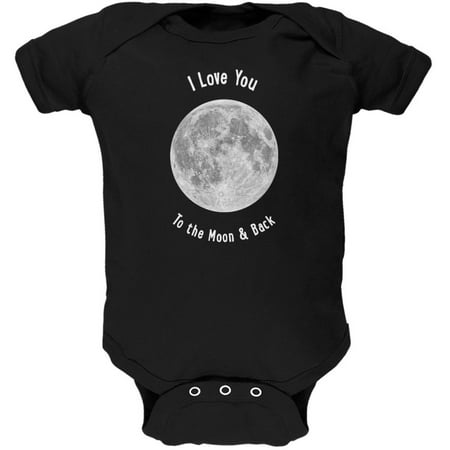 I Love You to the Moon & Back Black Soft Baby One Piece