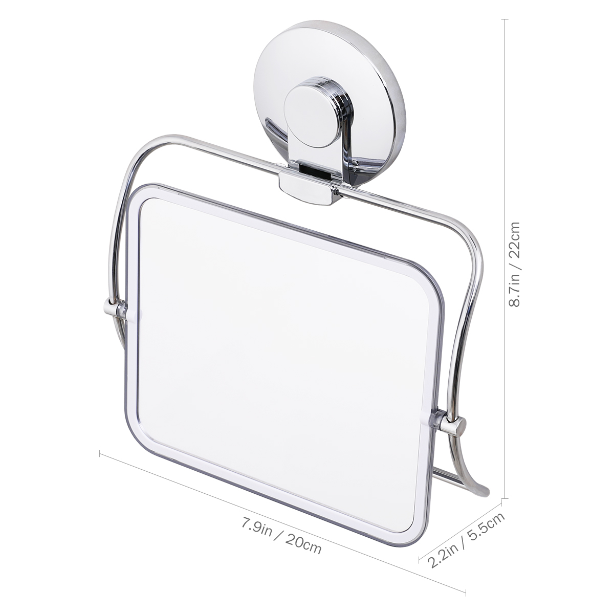 Vacuum Suction Cup Acrylic Shower Mirror, by TAILI Sution Cup Mirror for Bathroom Bedroom