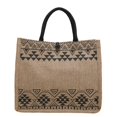 thumbnail image 5 of Bolso de mano de lino de gran capacidad con estampado de estilo nacional de moda popular para mujer, 5 of 5