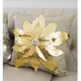 thumbnail image 2 of Holiday Unique 3D Poinsettia Christmas Decorative Throw Pillow (Gold 17"x17" Throw Pillow), 2 of 4