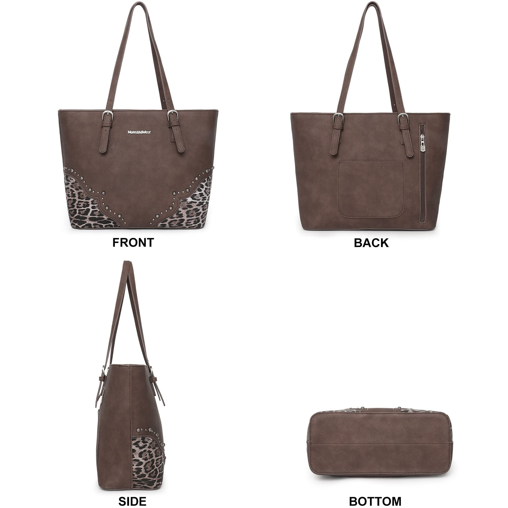 Montana West Purses for Women Tote Bag 3Pcs Set Leopard Print Satchel Handbags