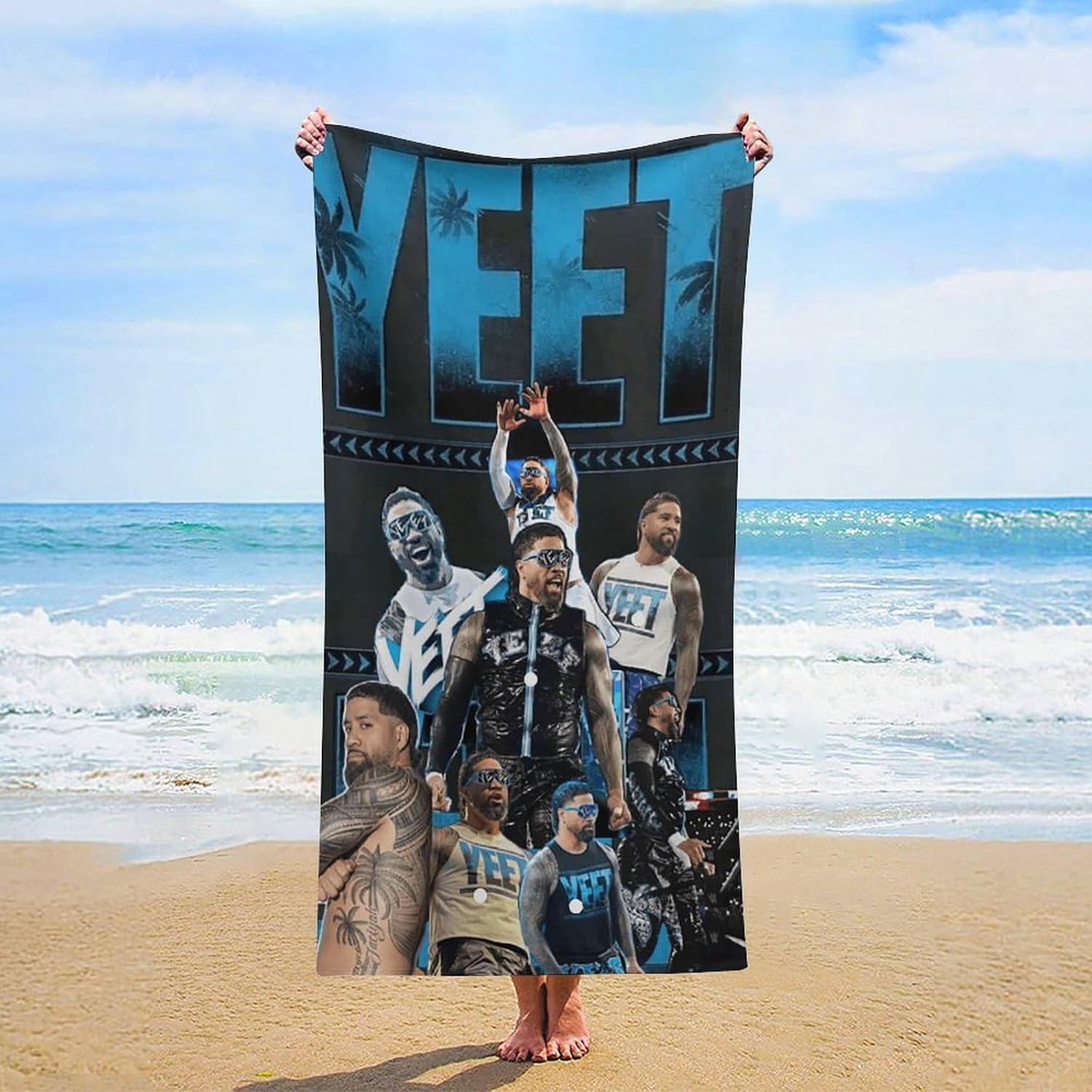 Jey USO Wrestling Merch Beach Towel Microfiber Bath Towels Oversized Towels Quick Dry Pool Beach Essentials 61.4 X 30.3 Inch