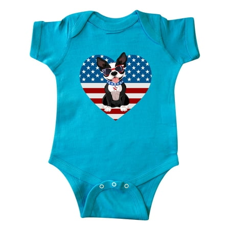 

Inktastic Boston Terrier Dog US Flag July 4th Gift Baby Boy or Baby Girl Bodysuit