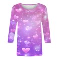 thumbnail image 4 of VKOYWKM Love Heart T Shirts Women Valentines Day Shirts 3/4 Sleeve Tops Cute Love Graphic Tees Valentine Tops Holiday Crew Neck Loose Fit Love Heart T Shirts Tunic Blouses, 4 of 5