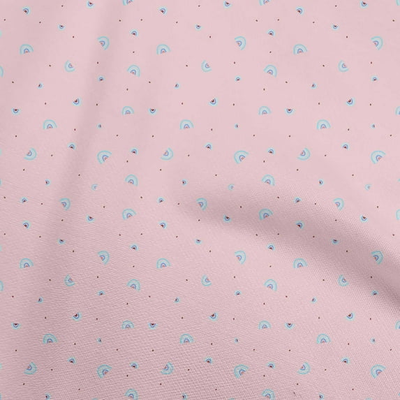 oneOone Cotton Silk Light Pink Fabric Kids Rainbow Fabric For Sewing Printed Craft Fabric By The Yard 42 Inch Wide