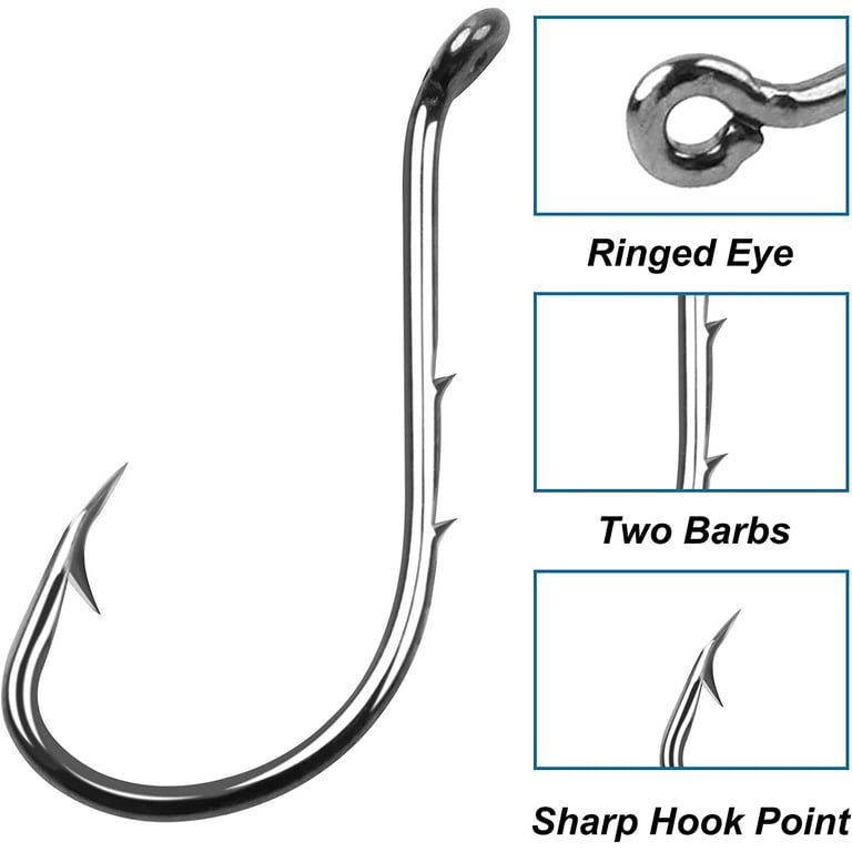 50-100pcs/ Pack Bait Holder Hooks 2 Barbs Fishing Hooks 1/0-100pcs