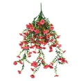 thumbnail image 2 of Artificial Hanging Flowers Plant Vine Faux Flowers for Garden Yard Porch Patio Wedding Wall Home Outdoor Decoration/Violet Artificial Flowers-Flower Arrangement Home Artificial Flowers Wall Hanging, 2 of 4
