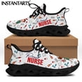 thumbnail image 1 of Zapatos de enfermería blancos para mujer, zapatillas planas de malla con bonitos dibujos animados para enfermera, médico y médico, 1 of 6
