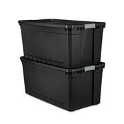 Sterilite 50 Gal Rugged Industrial Stackable Storage Tote with Lid, 6 Pack