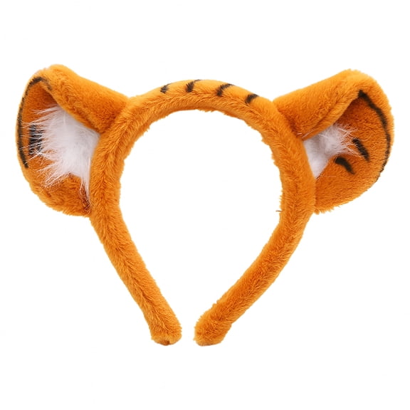 TUWAFE Plush Tiger Ears Hairband Cartoon Animal Headband Fluffy Hair Accessories