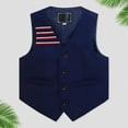 thumbnail image 2 of LRen Boys Formal Suit Vest Solid Vest for Toddler Kids Formal Wedding Outfit,9-10 Years,A-Navy, 2 of 4