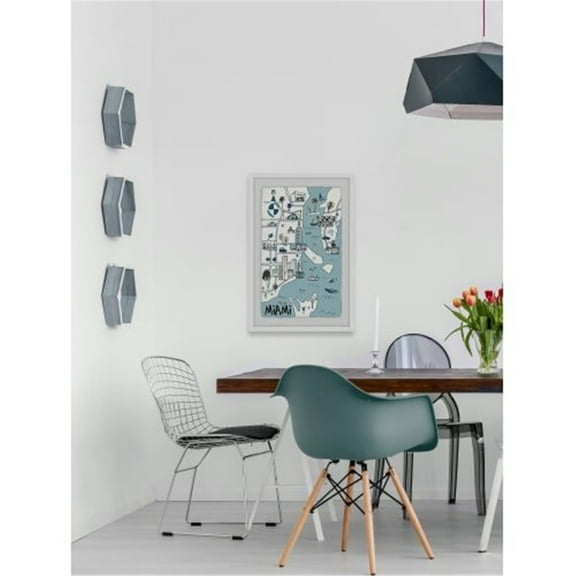 Marmont Hill Mh-Mbhmp-133-Wfpfl-36 36" X 24" "Miami Landmarks" Framed Giclee Painting On