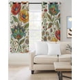 thumbnail image 2 of Green Yellow Paisley Blackout Curtains for Bedroom/Living Room, Thermal Insulated Kitchen Curtains, Vintage Boho Floral Botanical Grommet Darkening Window Treatment Drapes 27.5"x39"x2, 2 of 8