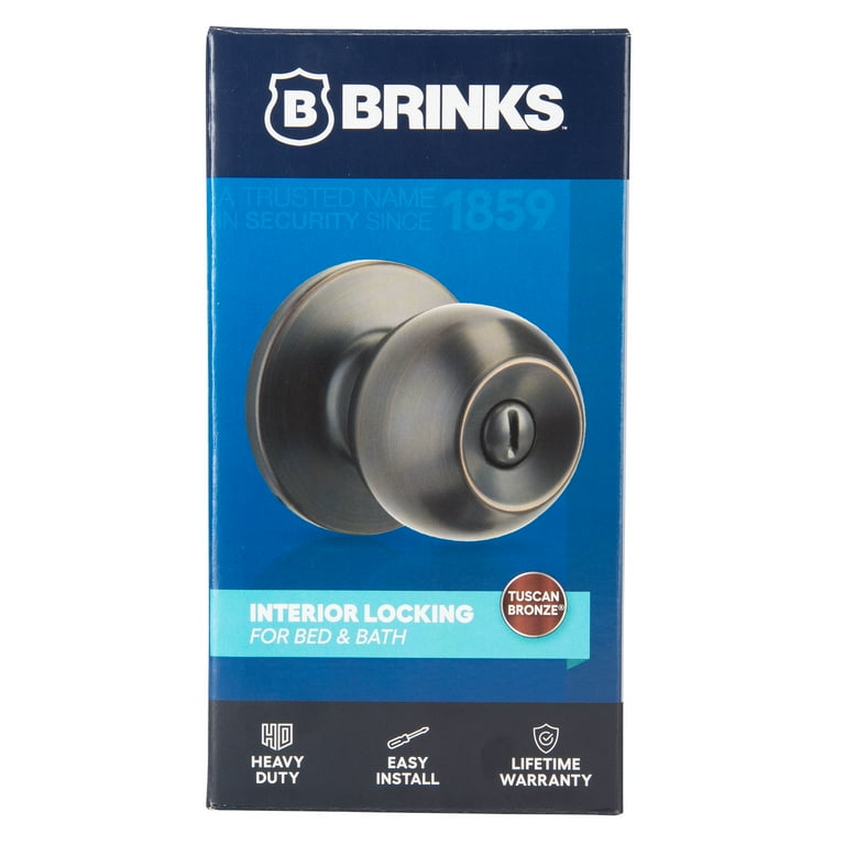 Brinks Privacy Bed/Bath Ball Style Doorknob, Tuscan Bronze Finish