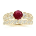 thumbnail image 4 of ANGARA Natural Aeon Vintage Style 1 ct Ruby Solitaire Engagement Ring with Milgrain in 14K Yellow Gold for Women (Size-6mm) | July Birthstone, Anniversary, Jewelry Gift for Women | Natural Ruby Ring, 4 of 10