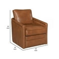 thumbnail image 5 of Roco 34 Inch Accent Chair with Swivel, Faux Leather Upholstery, Brown, 5 of 5