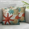 thumbnail image 3 of Nawypu  Throw Pillow Covers Pillow Covers Decorative Pillow Covers Beach Seashell Coral Starfish Ocean Theme Modern Home Decor Square Cushion for Bed Sofa Decorative, 3 of 5